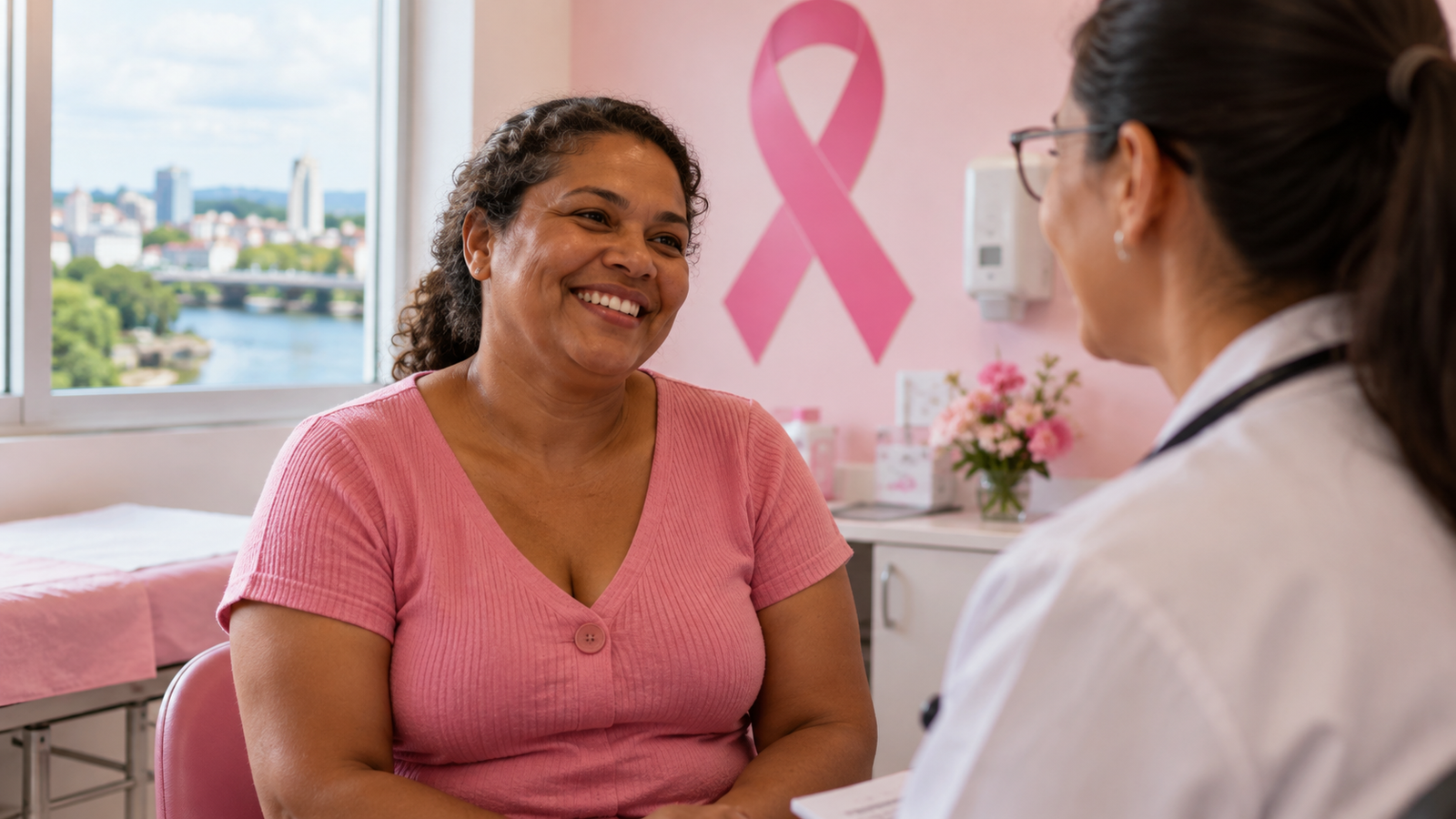 Outubro Rosa Itabuna 2026 - mulher em consulta médica preventiva